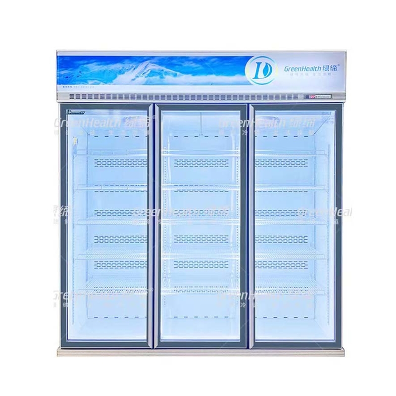 5 capas Estantes Plata Champaña de color de vidrio puerta congeladora para mariscos congelados