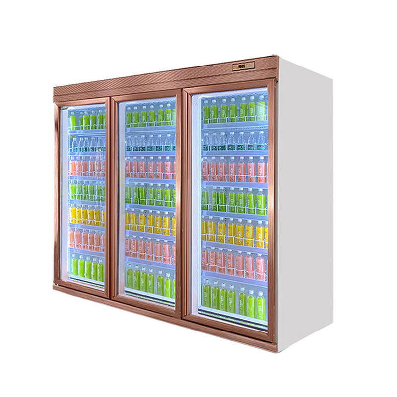 Refrigerador de bebidas de puerta de vidrio de estante ajustable de 5 capas con compresor Panasonic R22