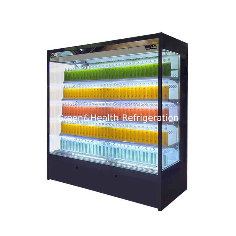Refrigerador abierto de puertas de cristal de puertas de cristal para proyectos de supermercados