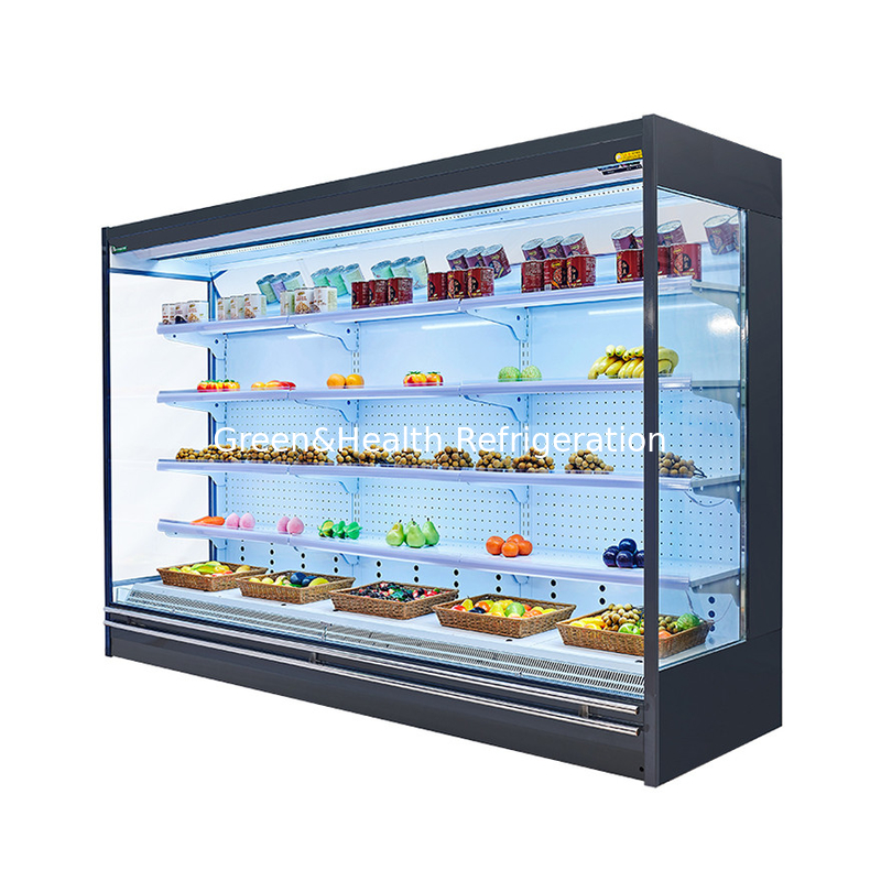 Refrigerador abierto de puertas de cristal de puertas de cristal para proyectos de supermercados