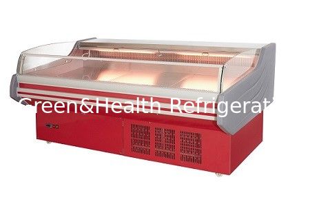 Frigorífico horizontal de 800L de acero inoxidable con pantalla abierta para refrigerador de carne Frigorífico comercial