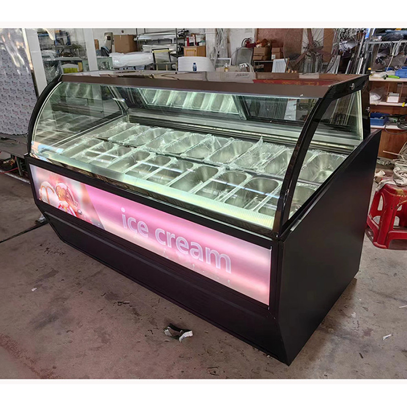 Equipo de heladería Display de helados congelador con 10 a 22 GN