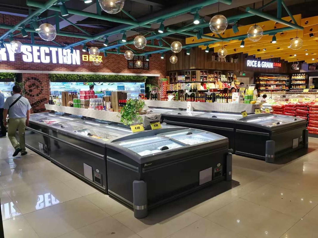 Sistema de refrigeración directa Congelador comercial de pantalla con temperatura de -18-22°C y volumen de 630L