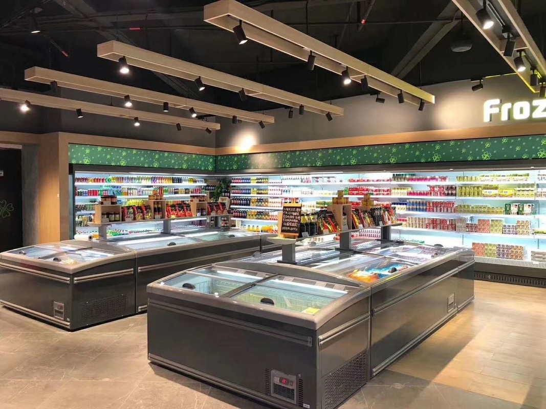Sistema de refrigeración directa Congelador comercial de pantalla con temperatura de -18-22°C y volumen de 630L