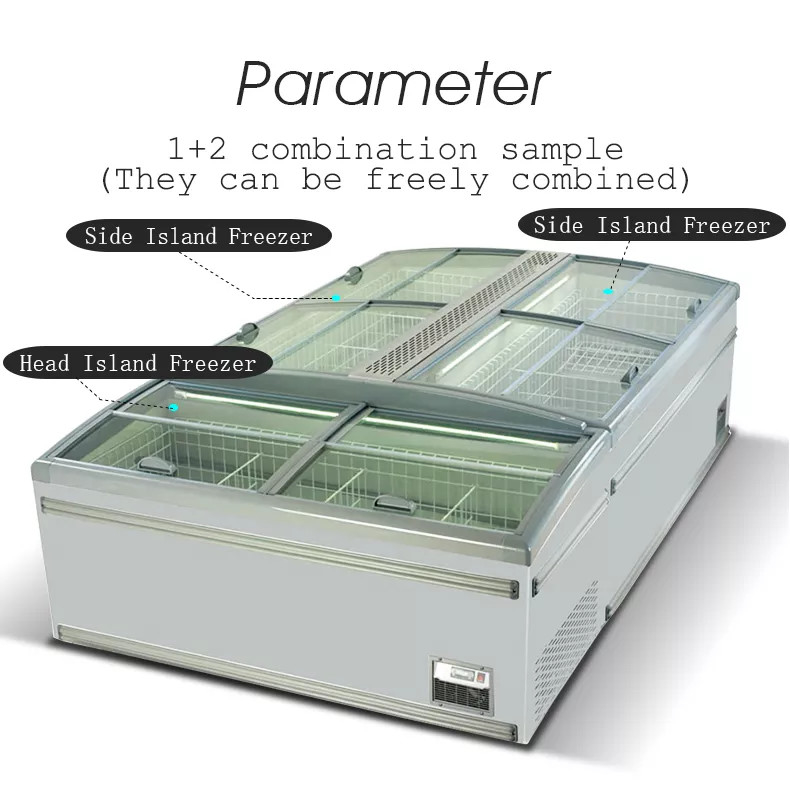 Sistema de refrigeración directa Congelador comercial de pantalla con temperatura de -18-22°C y volumen de 630L