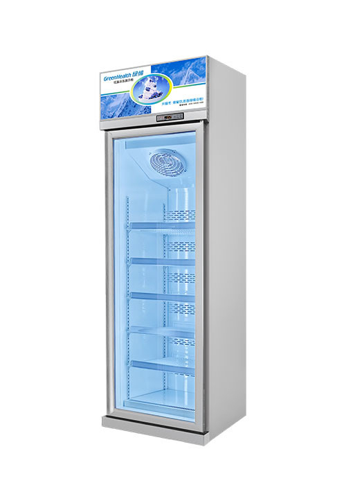 Unidad vertical con iluminación puerta de vidrio congelador mostrador gabinete nevera