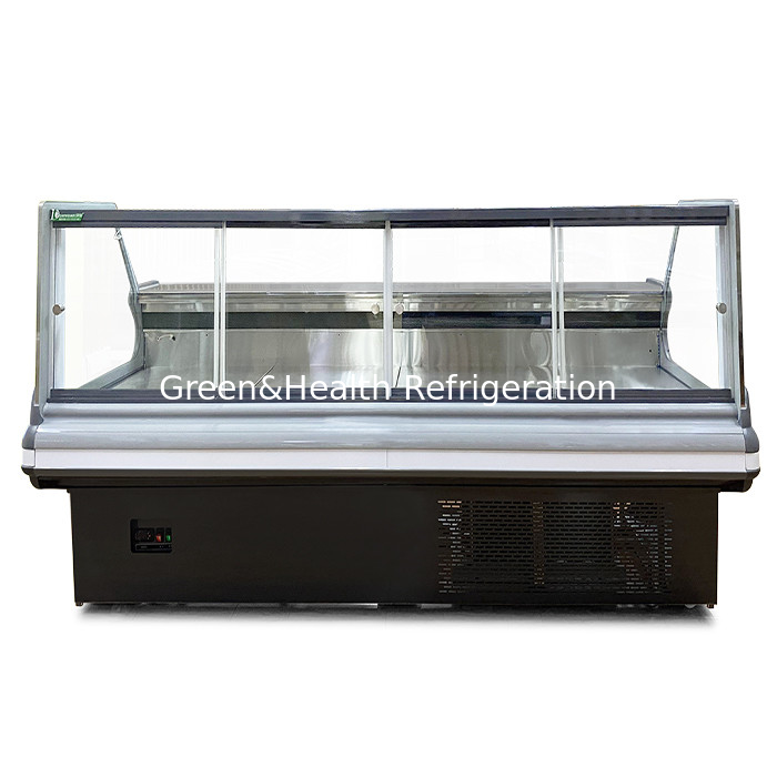Display de almacenamiento comercial horizontal de vidrio curvo