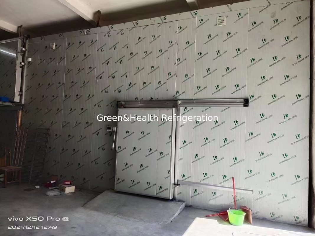 Sala de almacenamiento comercial de alimentos Sala de almacenamiento en frío congelador interior con piso