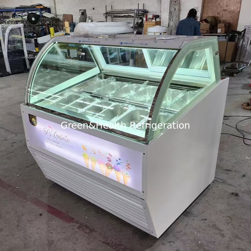 Equipo de heladería Display de helados congelador con 10 a 22 GN