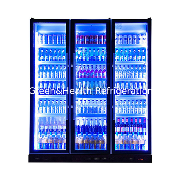 1154L Tres puertas coloridas Tienda Bebidas Almacenamiento Display Refrigerador