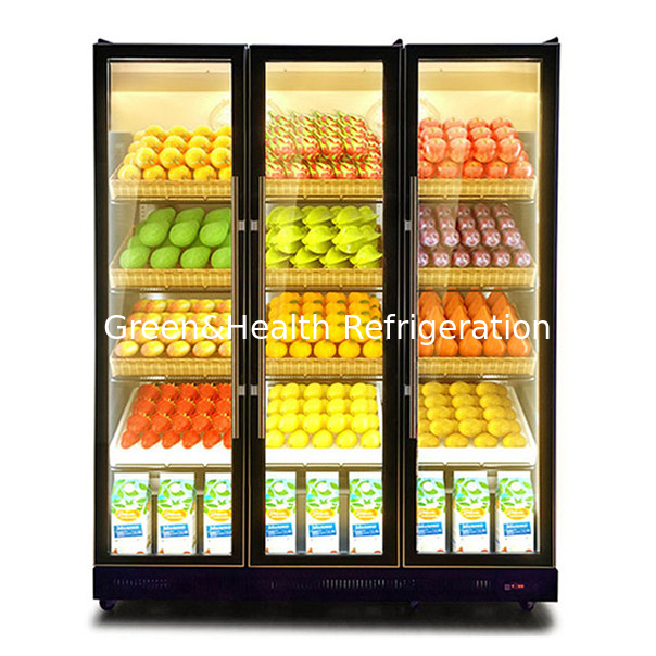 1154L Tres puertas coloridas Tienda Bebidas Almacenamiento Display Refrigerador
