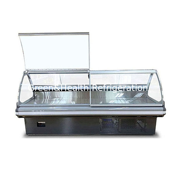 Tienda de carnes/supermercado/congeladora de vidrio de acero inoxidable para almacenar carne fresca