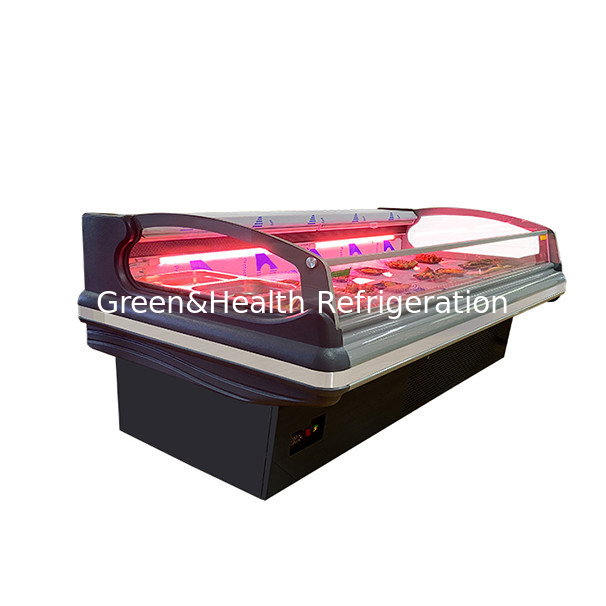 Display de vidrio curvo europeo para el almacenamiento de carne fresca