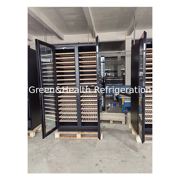 Certificado ETL Puerta única/doble Estante de madera de haya Puerta de vidrio Congelador de almacenamiento de vino tinto