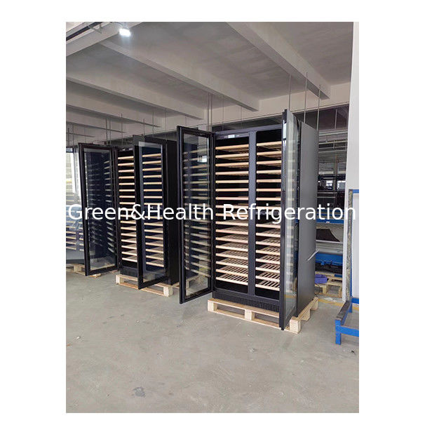 Certificado ETL Puerta única/doble Estante de madera de haya Puerta de vidrio Congelador de almacenamiento de vino tinto