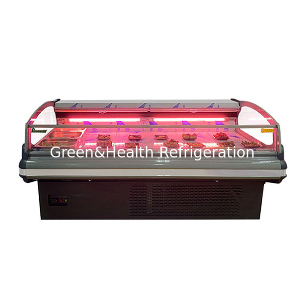 2.5 Meter Gris oscuro Horizontal de estilo europeo Display de almacenamiento de carne fresca Supermercado congelador de carne fresca