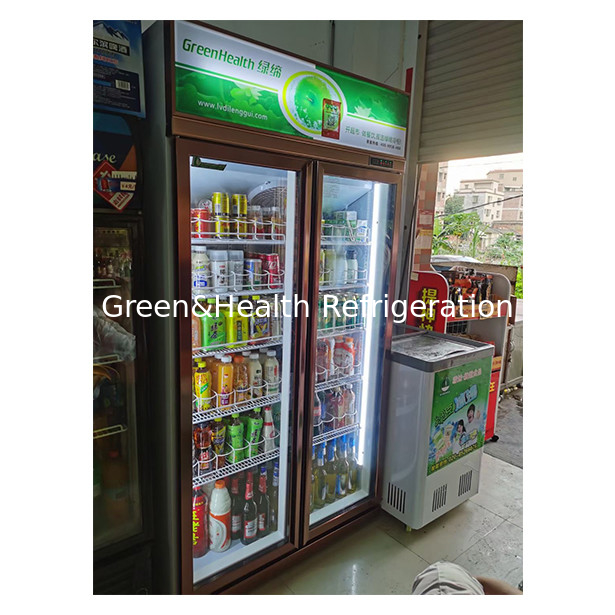 Supermercado comercial / Tienda Dos / Tres Puertas de vidrio Economía Refrigerador Display Refrigerador