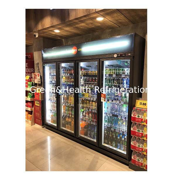 Supermercado comercial / Tienda Dos / Tres Puertas de vidrio Economía Refrigerador Display Refrigerador