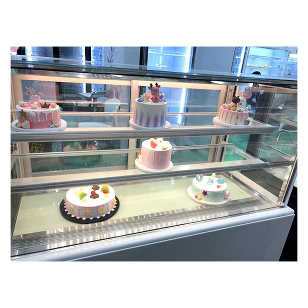 Tienda de pasteles de vidrio transparente de múltiples capas utiliza almacenamiento pantalla de pastel pantalla congelador