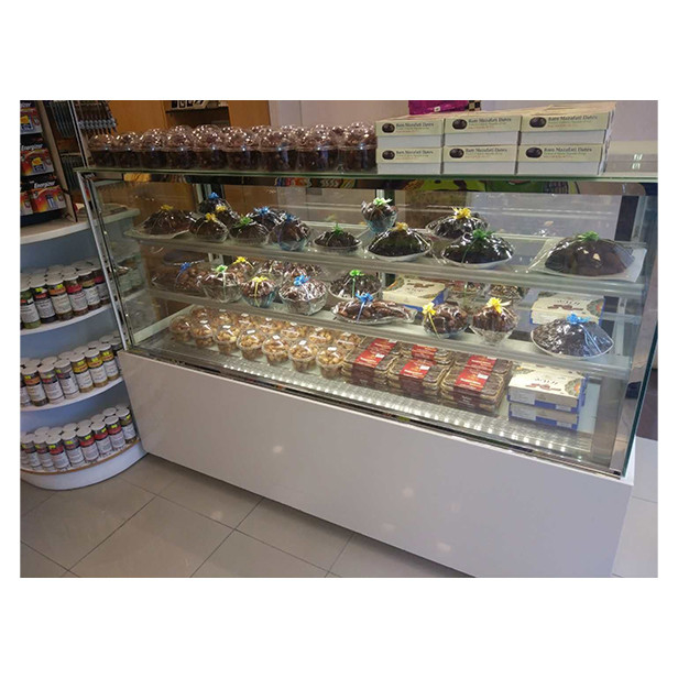 Tienda de pasteles de vidrio transparente de múltiples capas utiliza almacenamiento pantalla de pastel pantalla congelador