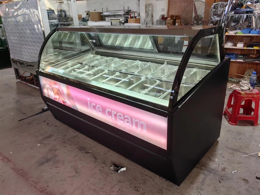 Tiendas de helados Equipo de exhibición de helados Congelador Cabinet de inmersión de helados