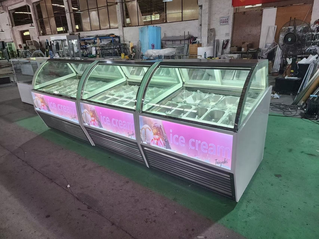 Tiendas de helados Equipo de exhibición de helados Congelador Cabinet de inmersión de helados