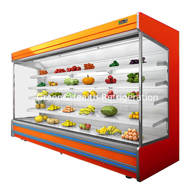 Display de almacenamiento de frutas / verduras / leche de cortina abierta multifuncional