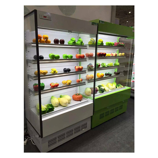 Display de almacenamiento comercial de tipo abierto Chiller Cabinet de cortina de aire en tiendas de conveniencia / tiendas pequeñas