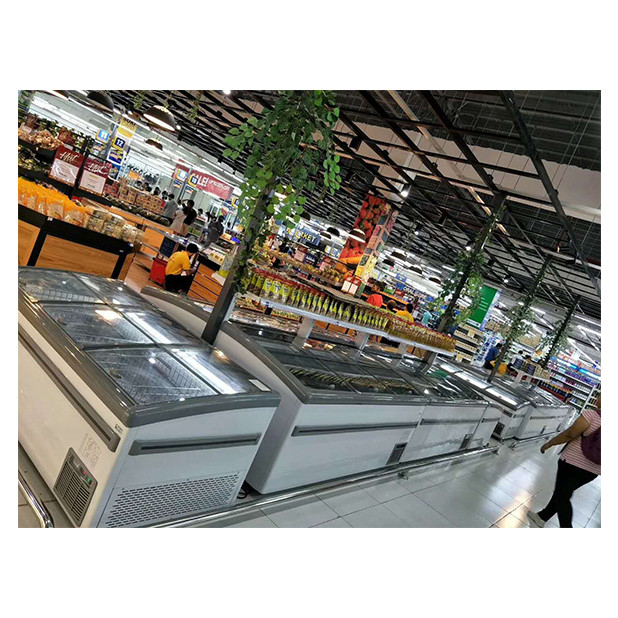 Puerta de cristal horizontal corredera con compresor incorporado
