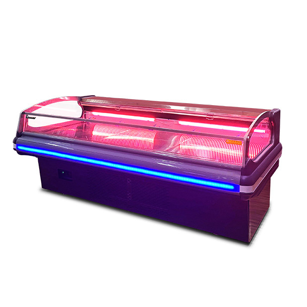 Supermercado / Carnicería / Mercado Estilo europeo Refrigerador de pantalla de almacenamiento de carne fresca con tapa abierta