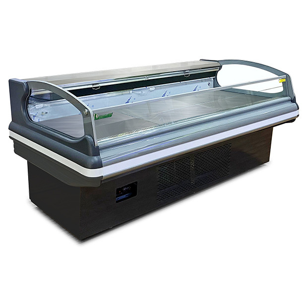Supermercado / Carnicería / Mercado Estilo europeo Refrigerador de pantalla de almacenamiento de carne fresca con tapa abierta