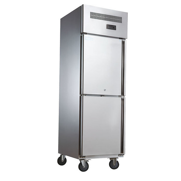 Comerciante de cocina de restauración vertical de acero inoxidable de almacenamiento de múltiples puertas congelador de cocina congelador