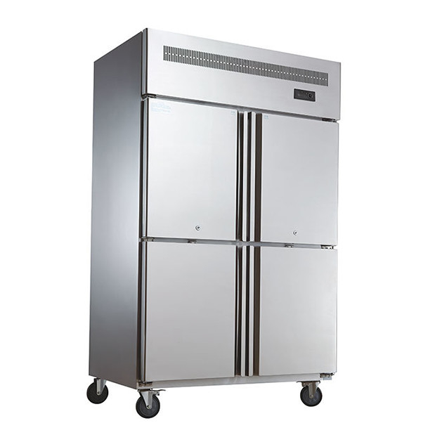 Comerciante de cocina de restauración vertical de acero inoxidable de almacenamiento de múltiples puertas congelador de cocina congelador