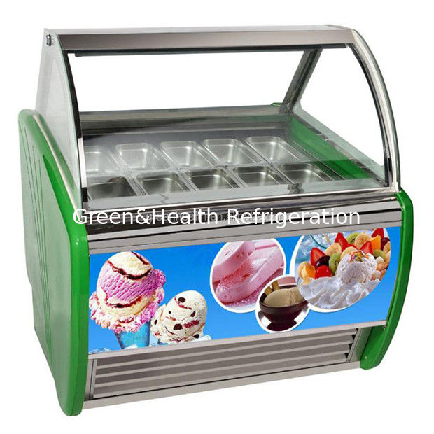 Congelador expositor de helados comercial con termostato ajustable, bandejas de acero inoxidable y refrigerante R404a