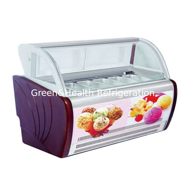 Congelador expositor de helados comercial con termostato ajustable, bandejas de acero inoxidable y refrigerante R404a