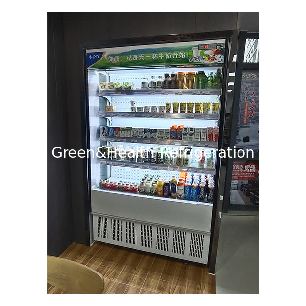 Unidad montada en la parte inferior para pequeños supermercados / tiendas de conveniencia Display de almacenamiento Chiller de tipo abierto pequeño