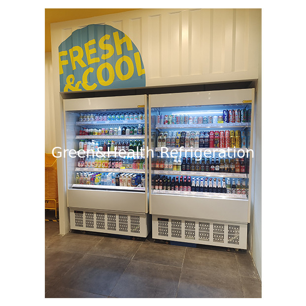 Unidad montada en la parte inferior para pequeños supermercados / tiendas de conveniencia Display de almacenamiento Chiller de tipo abierto pequeño