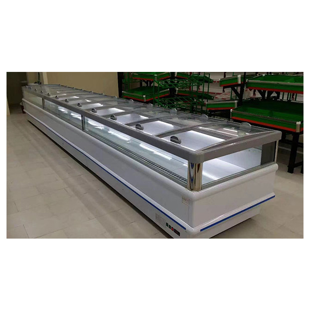 Congelador horizontal comercial/almacenamiento de albóndigas de exhibición Congelador de gabinete de la isla para la venta