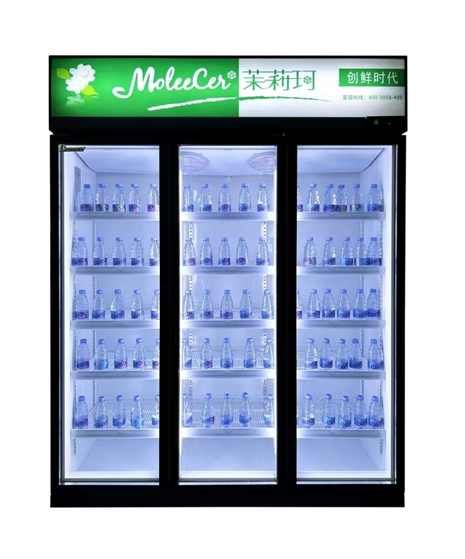 Refrigerador comercial refrigerador de bebidas 3 puertas de cristal refrigerador comercial vertical Eficiente en energía