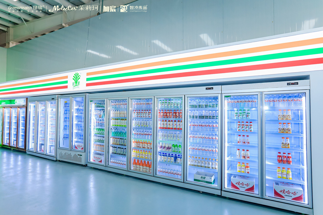 Refrigerador de bebidas comercial Refrigeradores comerciales Refrigerador de exhibición con puerta de vidrio para bar, bebidas, Refrigerador comercial