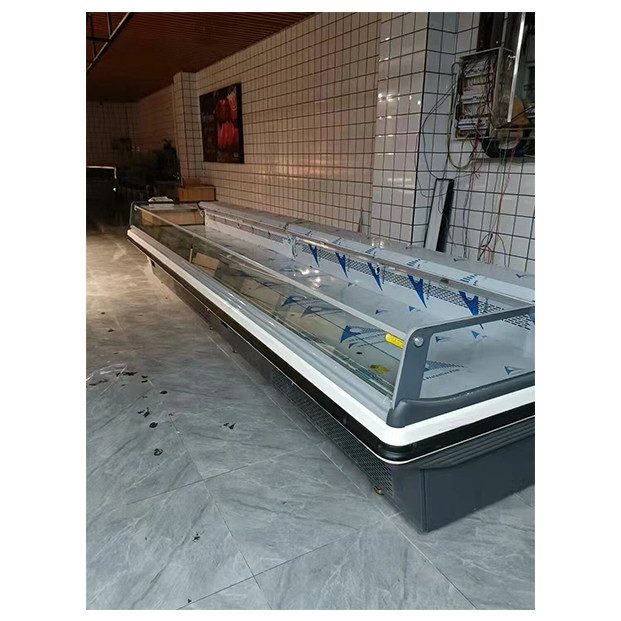 Supermercado / Carnicería / Mercado Estilo europeo Refrigerador de pantalla de almacenamiento de carne fresca con tapa abierta