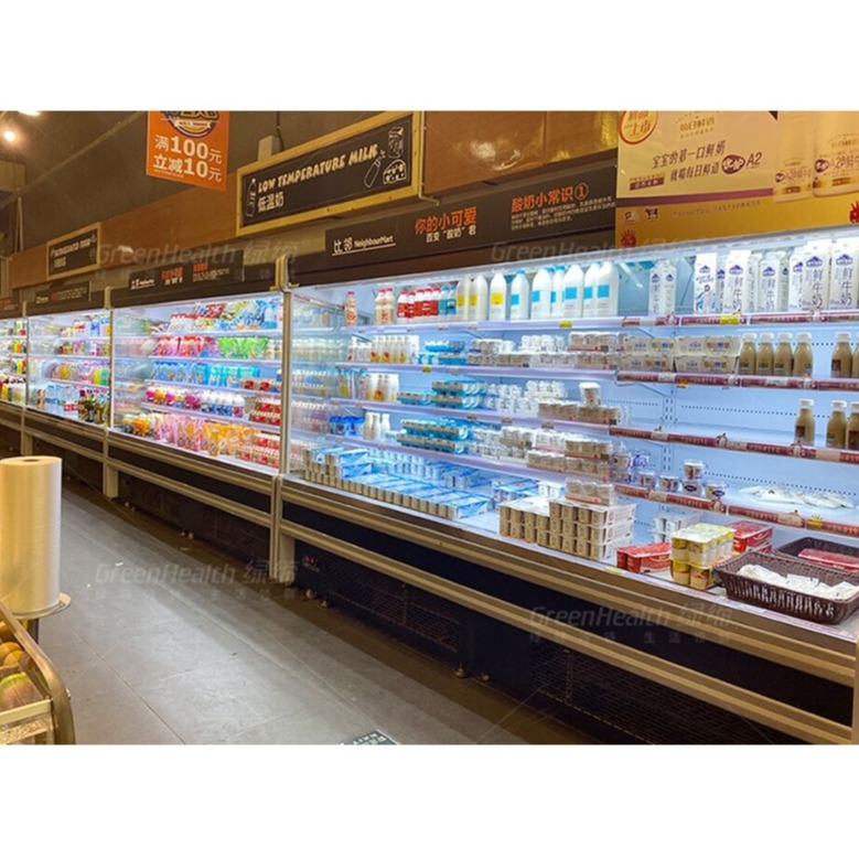 Chiller comercial abierto Vitrina Plug-in Tipo de pantalla multideck Chiller para verduras y bebidas