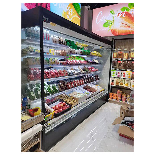 Ventas directas de fábrica en ángulo derecho personalizado Unidad incorporada en el supermercado comercial Display de almacenamiento Freezer abierto