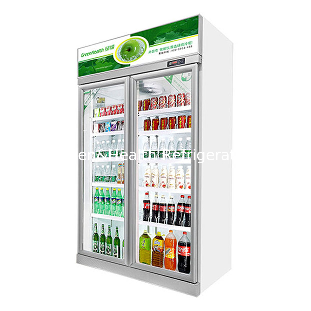 Supermercado comercial / tienda Dos puertas de vidrio Economía Refrigerador Display Refrigerador
