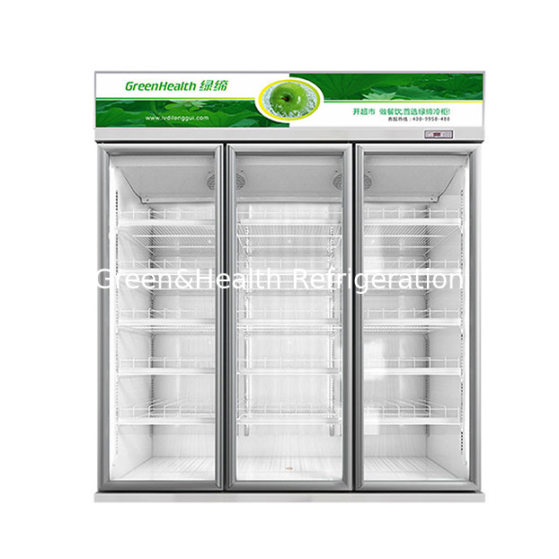Supermercado comercial / tienda Dos puertas de vidrio Economía Refrigerador Display Refrigerador