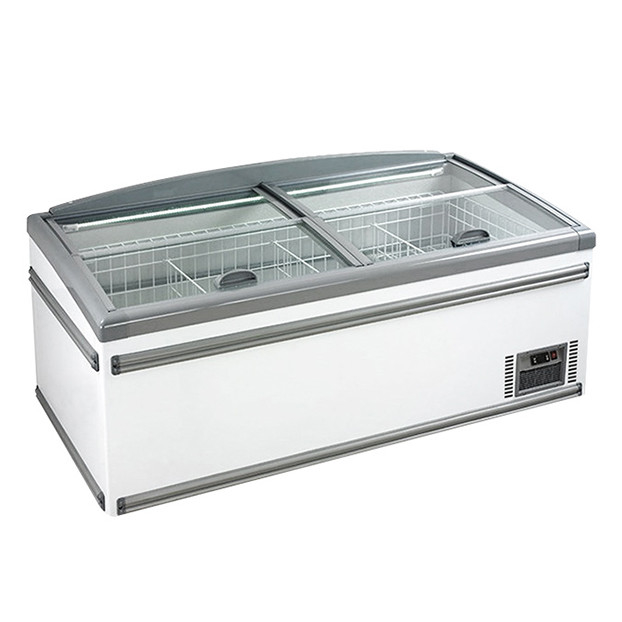 Supermercado Blanco/Griz Productos congelados/Pastones de arroz-carne/Pescado congelado Display Island Cabinet Freezer