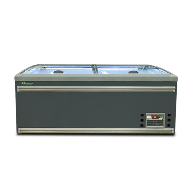Supermercado Blanco/Griz Productos congelados/Pastones de arroz-carne/Pescado congelado Display Island Cabinet Freezer