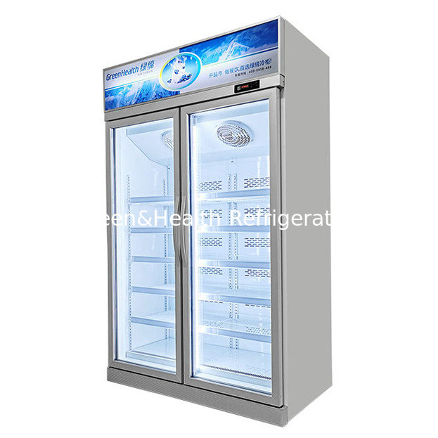 Refrigeradores de exhibición congeladores con dos puertas de vidrio para supermercados/tiendas comerciales