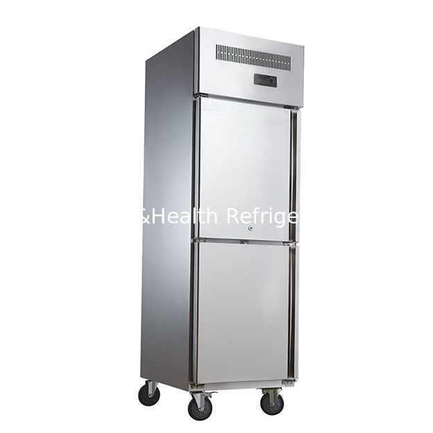 Congelador vertical de cocina comercial de acero inoxidable con 1480 mm de longitud y motor de ventilador de enfriamiento dinámico