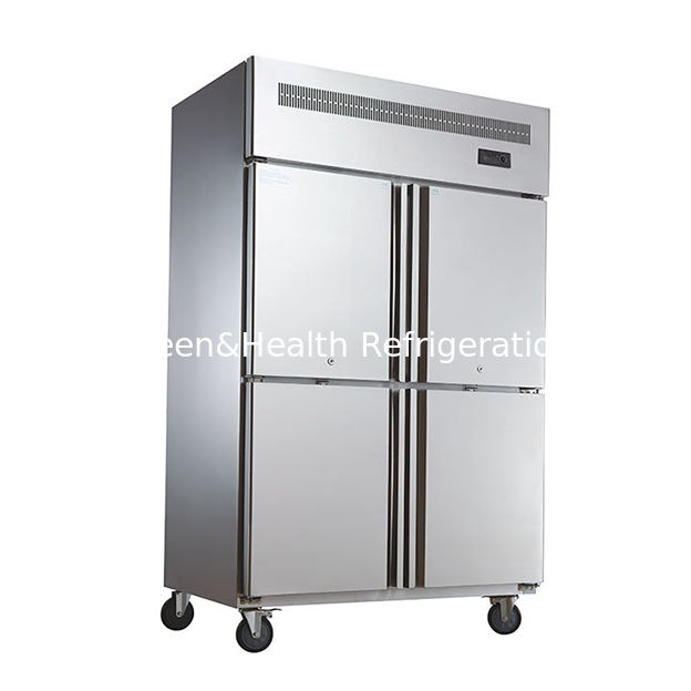 Congelador vertical de cocina comercial de acero inoxidable con 1480 mm de longitud y motor de ventilador de enfriamiento dinámico